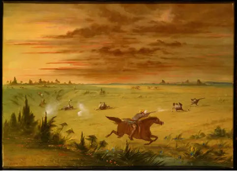 Caza de avestruz, Buenos Aires - Auca - George Catlin