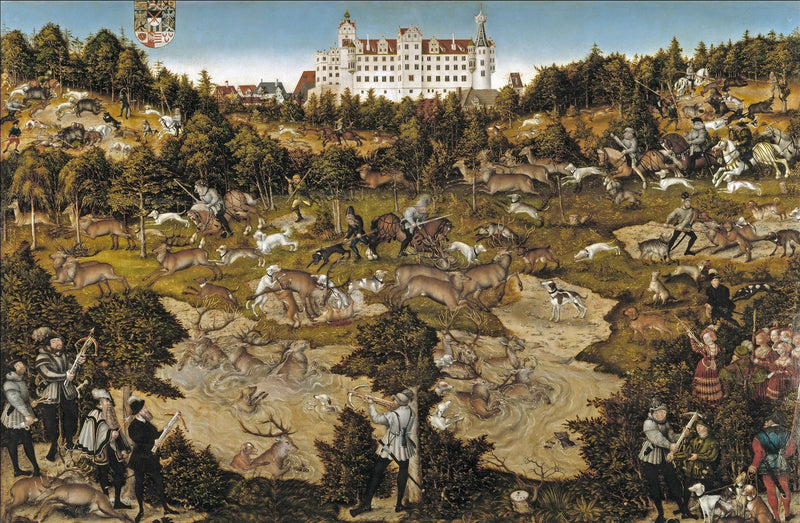 Caza del castillo de Torgau en honor a Carlos V - Lucas Cranach el Viejo