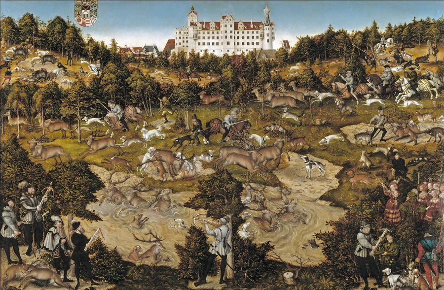 Caza del castillo de Torgau en honor a Carlos V - Lucas Cranach el Viejo