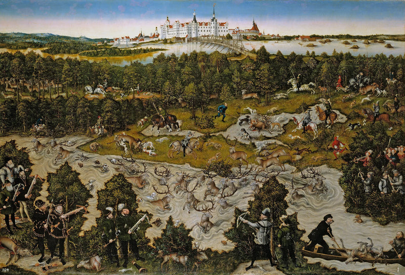 Caza del castillo de Torgau en honor a Fernando I - Lucas Cranach el Viejo