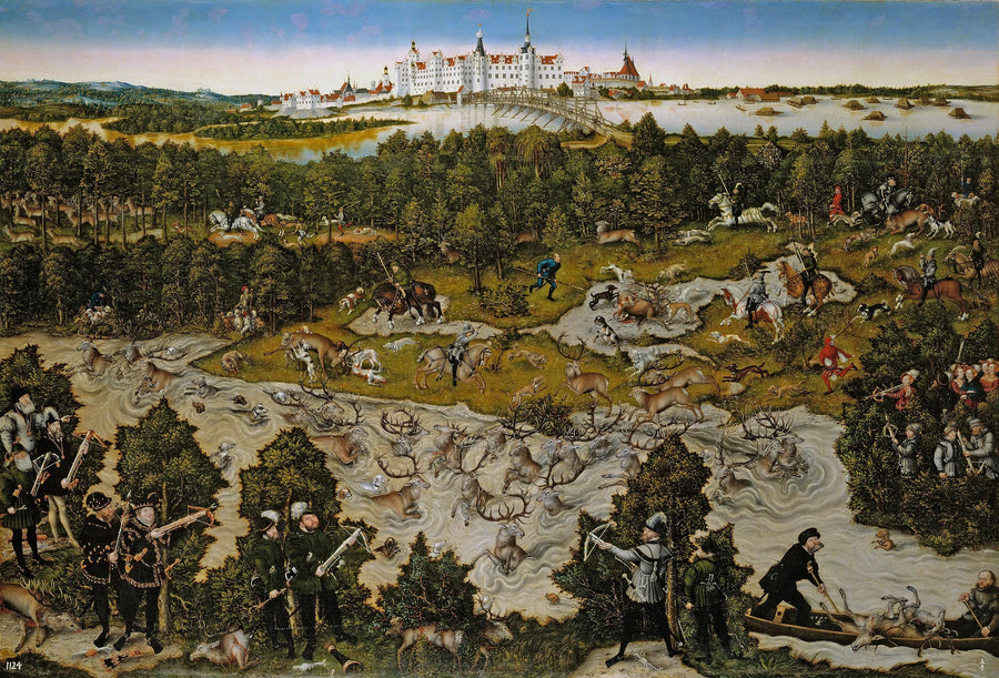 Caza del castillo de Torgau en honor a Fernando I - Lucas Cranach el Viejo
