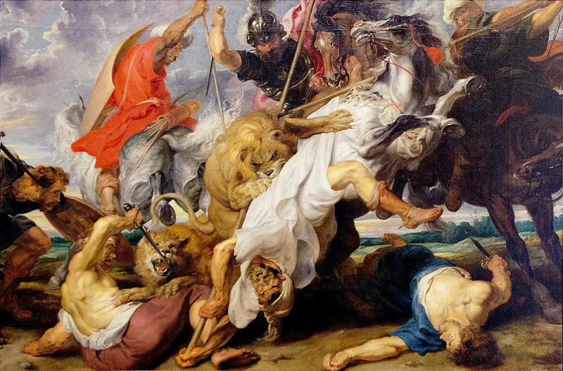 Caza del león - Peter Paul Rubens