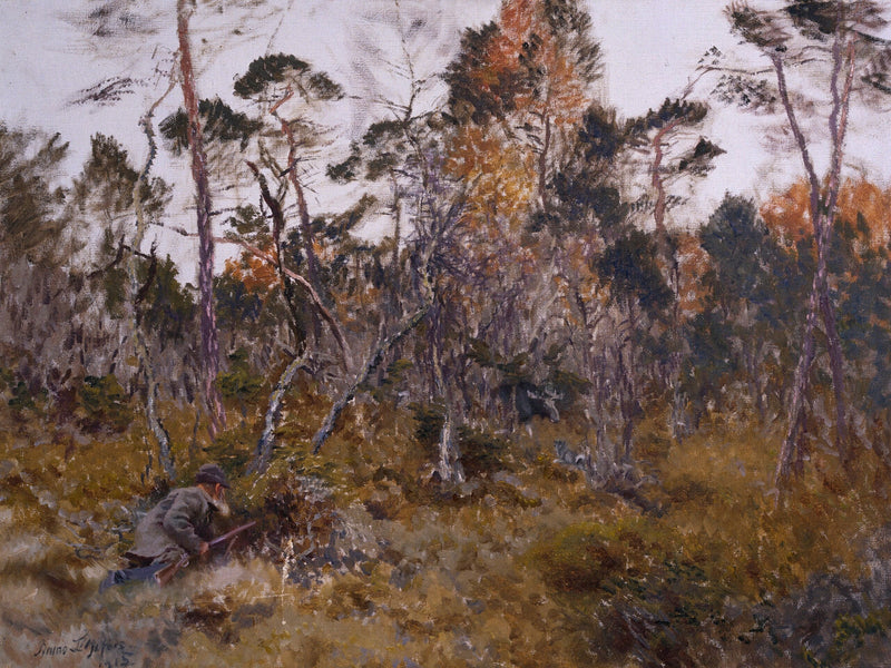 Caza de alces - Bruno Liljefors