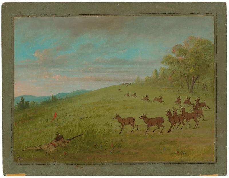 Caza de antílopes - Assinneboine - George Catlin