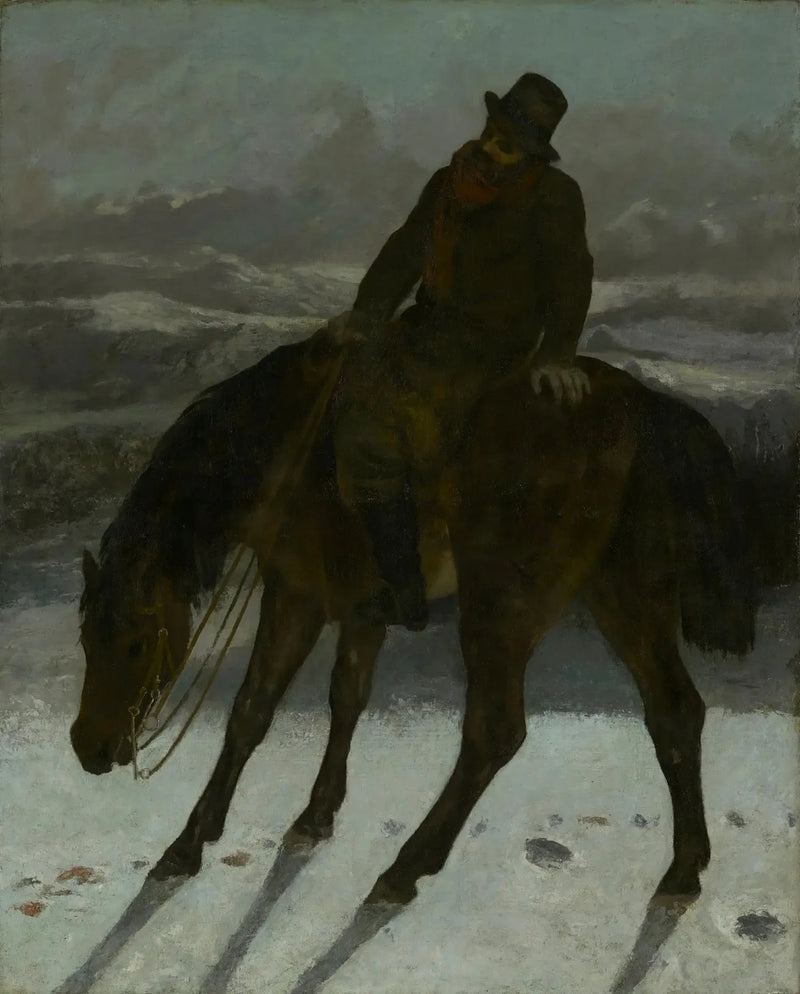 Cazador a caballo que vuelve a la pista - Gustave Courbet