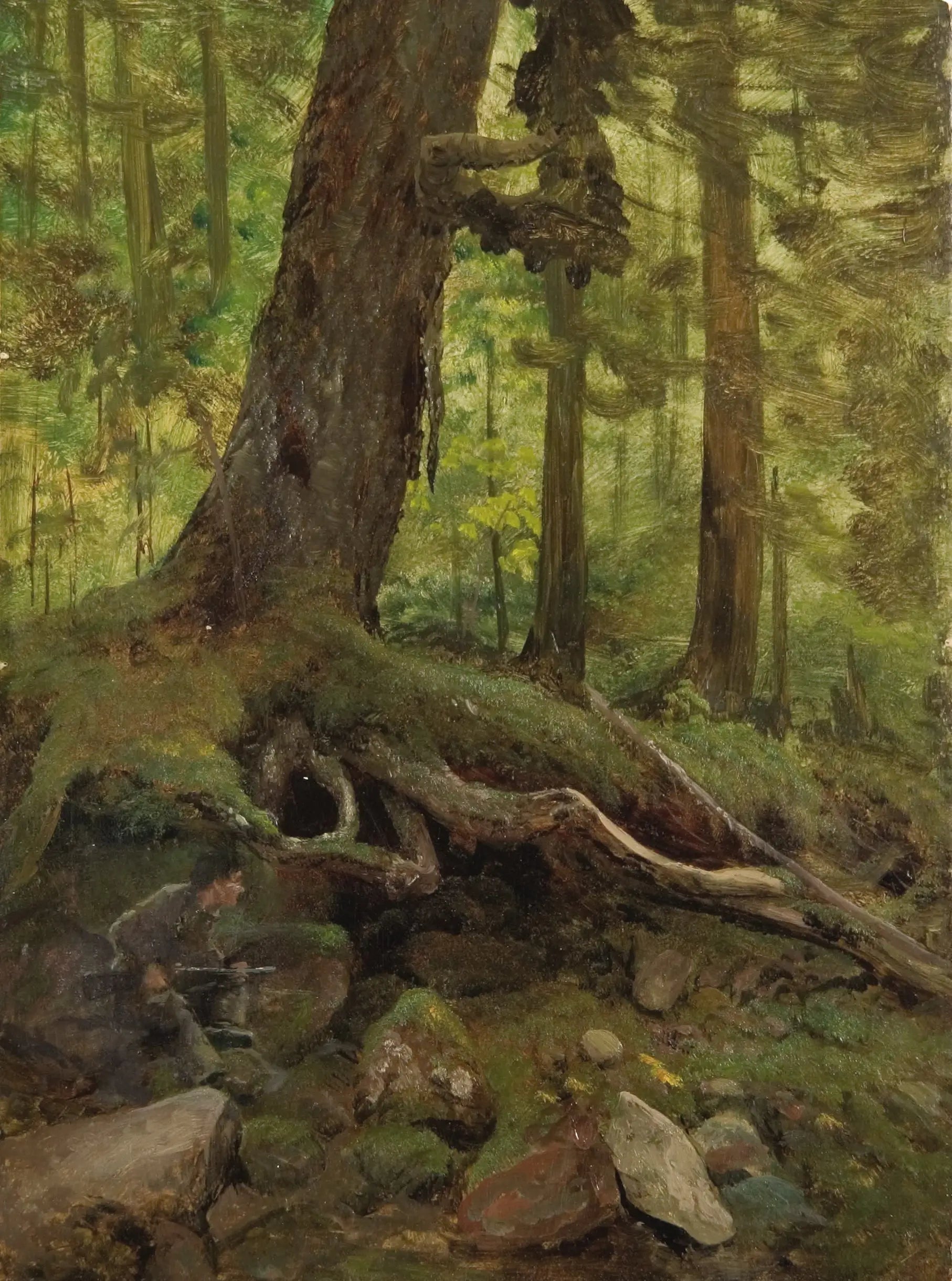 Chasseur dans les Montagnes Blanches près de Glen House - Albert Bierstadt image 1 copie de tableau peinte à la main