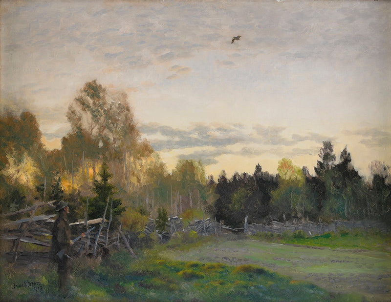 Cazador en un paisaje otoñal - Bruno Liljefors