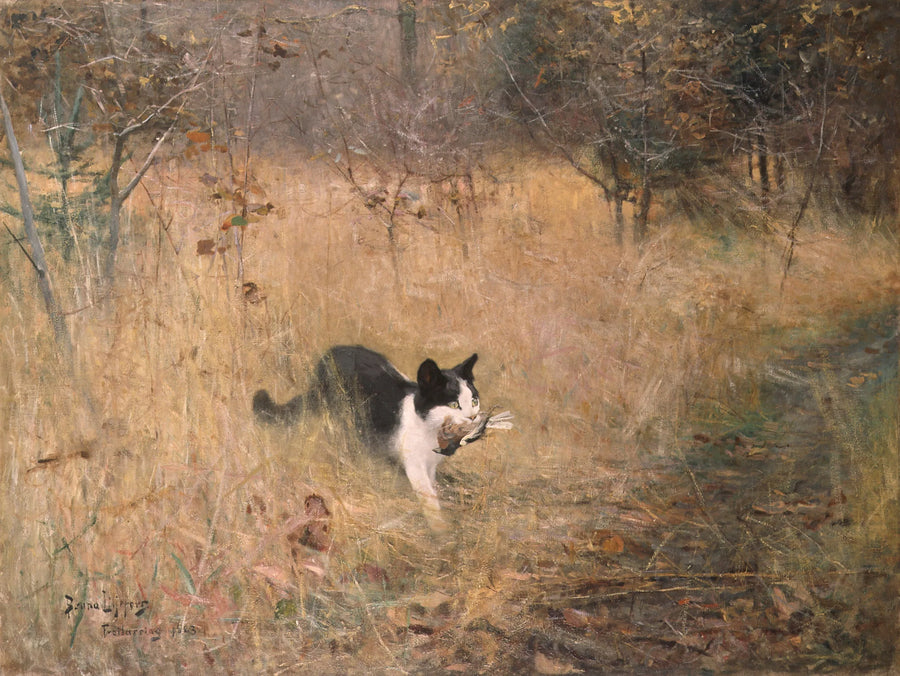 Gato persiguiendo pájaros - Bruno Liljefors