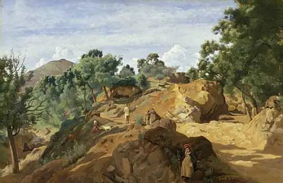 Châtaigneraie rocosa (Morvan o Auvernia) - Jean-Baptiste Camille Corot