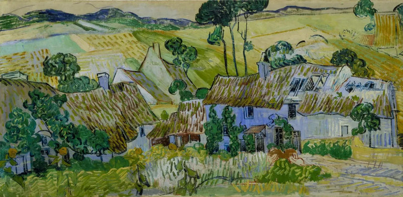 Cabañas en una colina - Vincent van Gogh