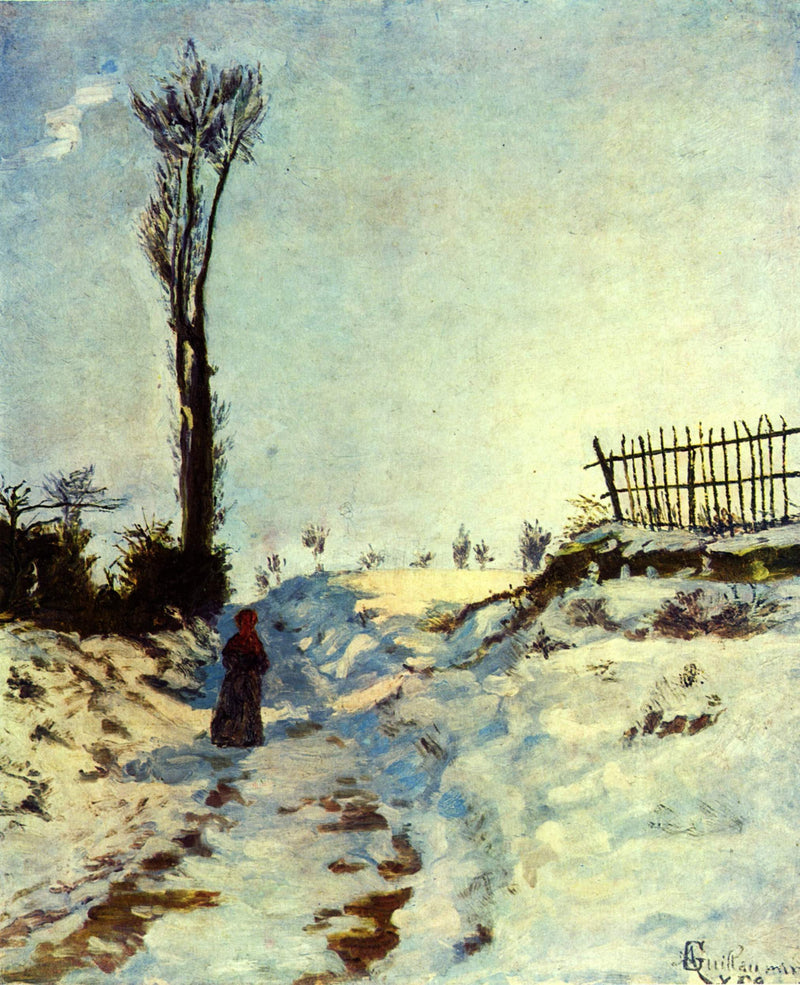 Camino hundido, efecto de nieve - Armand Guillaumin