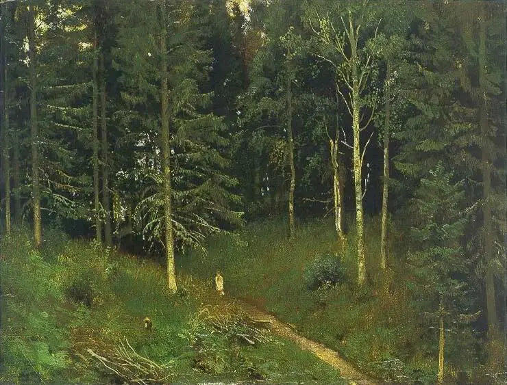 Camino en el bosque (bosque de abetos) - Ivan Chichkine