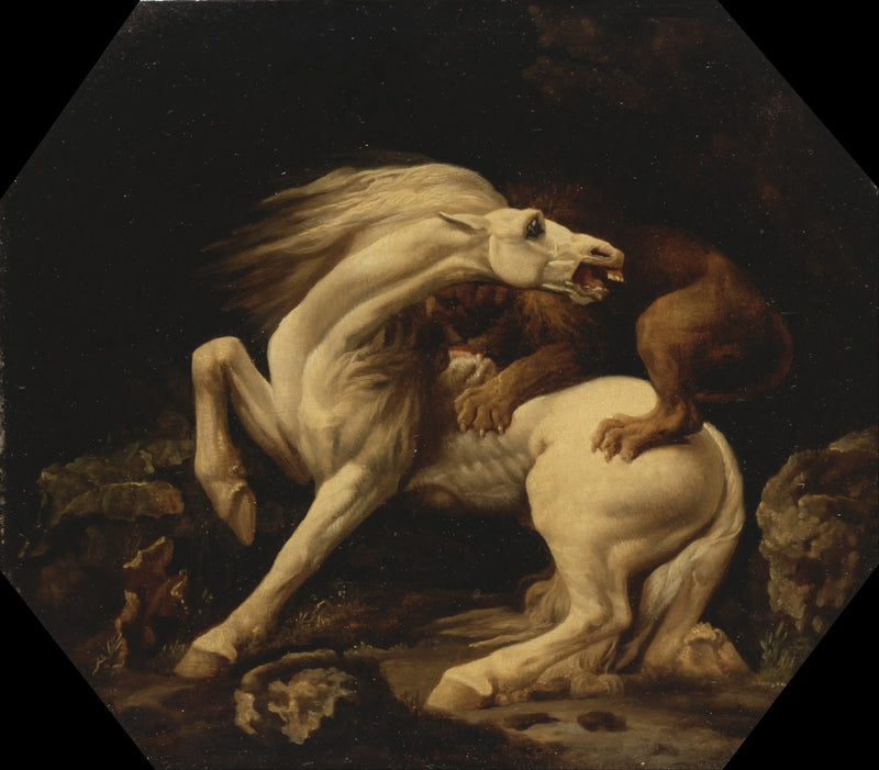 Caballo atacado por un león (episodio C) - George Stubbs