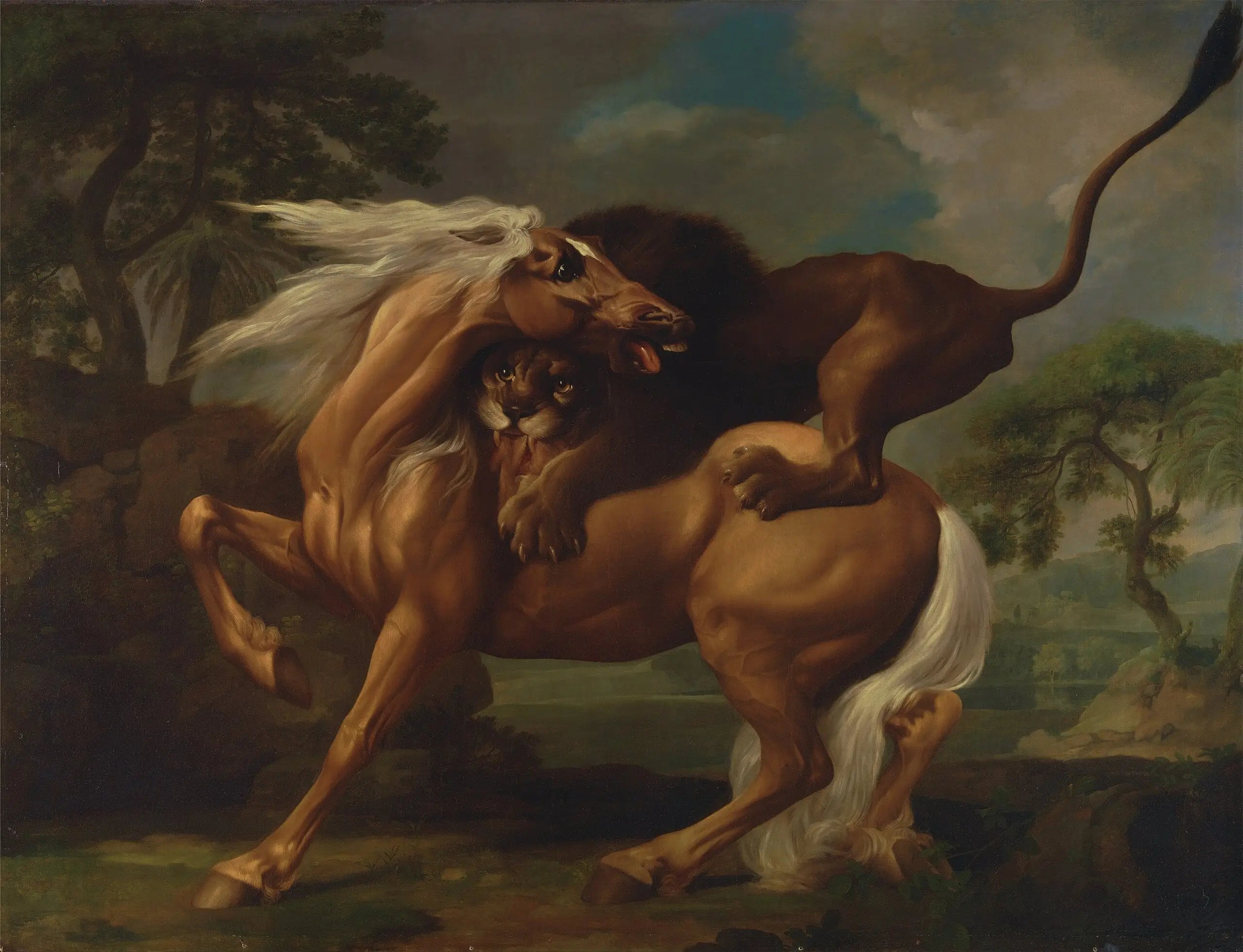 Cheval attaqué par un lion - George Stubbs - Alpha Reproduction