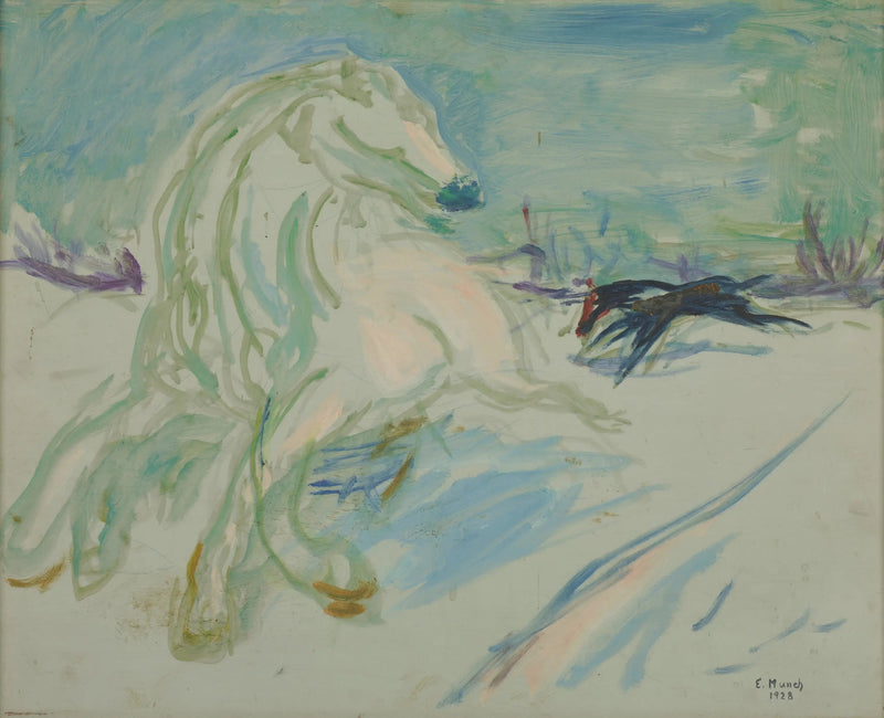 Caballo blanco al galope - Edvard Munch