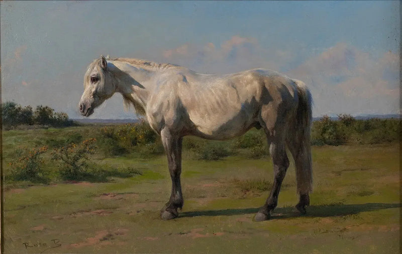 Caballo blanco en un prado - Rosa Bonheur