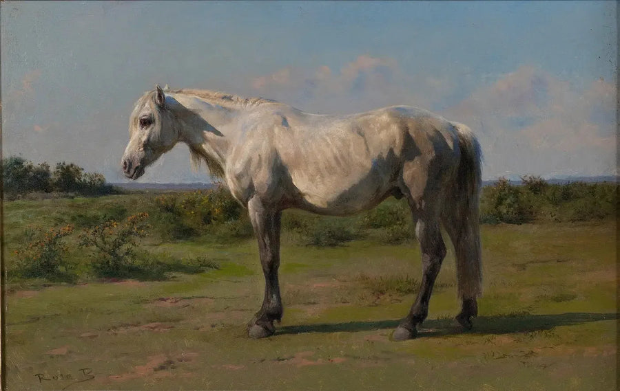 Caballo blanco en un prado - Rosa Bonheur