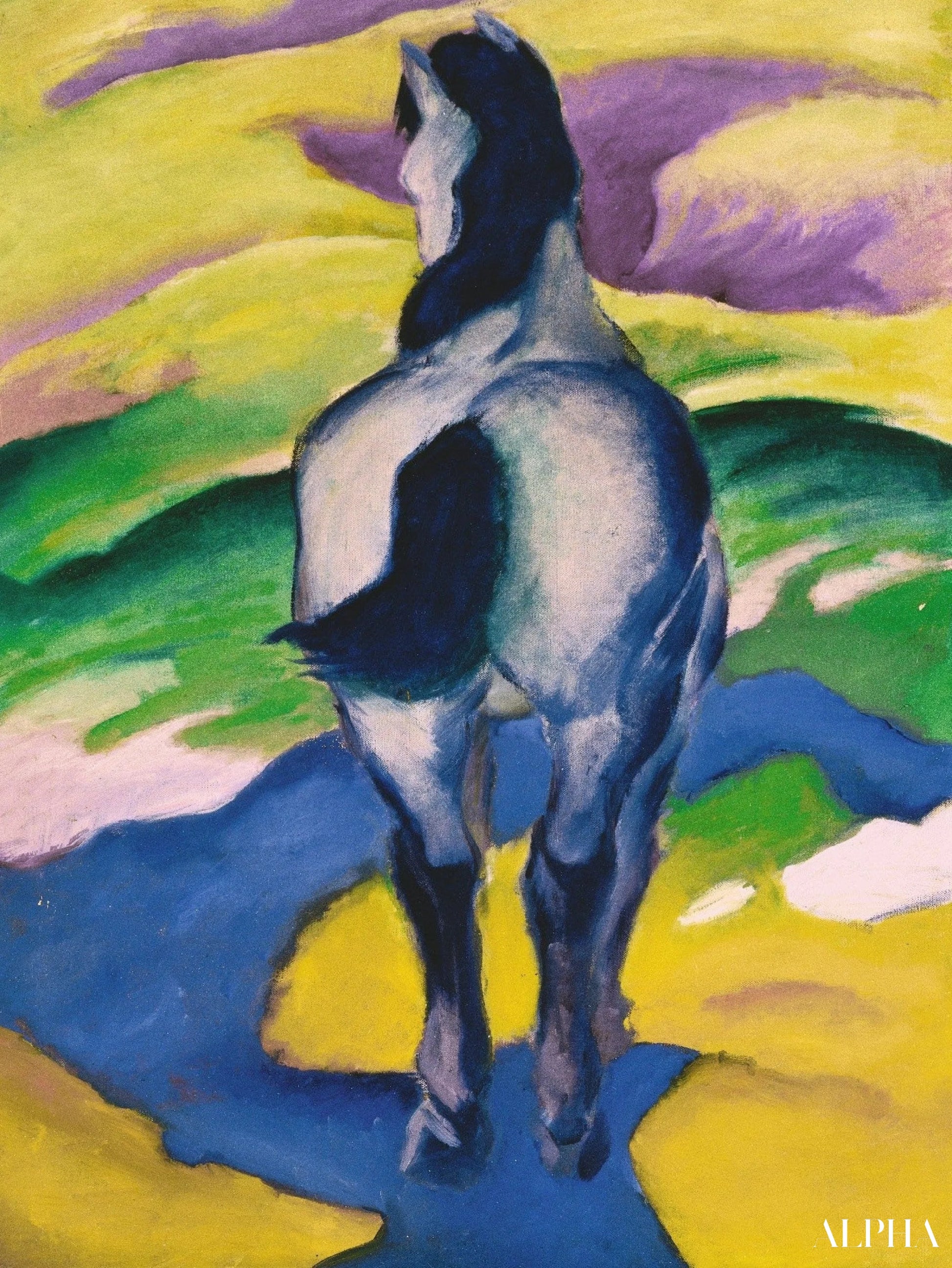 Reproduction du tableau « Cheval bleu II - Franz Marc » par Alpha Reproduction en peinture à l’huile
