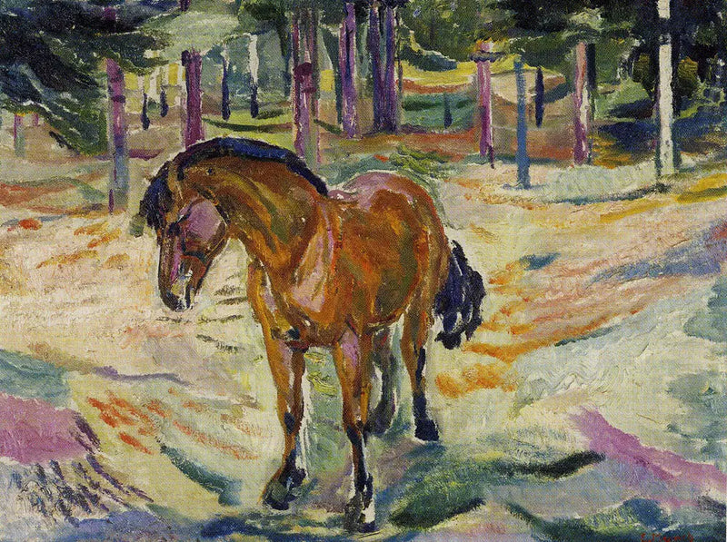 Caballo en un paisaje - Edvard Munch