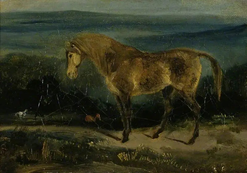 Cheval dans un paysage - Eugène Delacroix image 1 reproduction réalisée par Alpha Reproduction