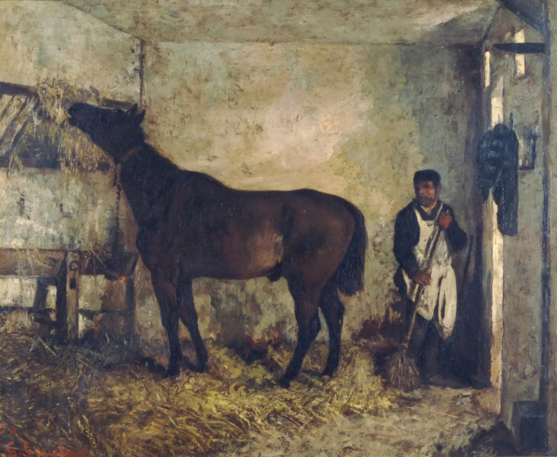 Caballo en un establo - Gustave Courbet