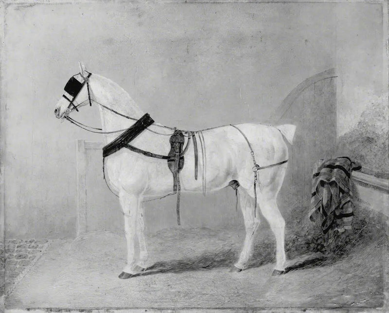 Carruaje de caballos en un establo - John Frederick Herring, Sr.
