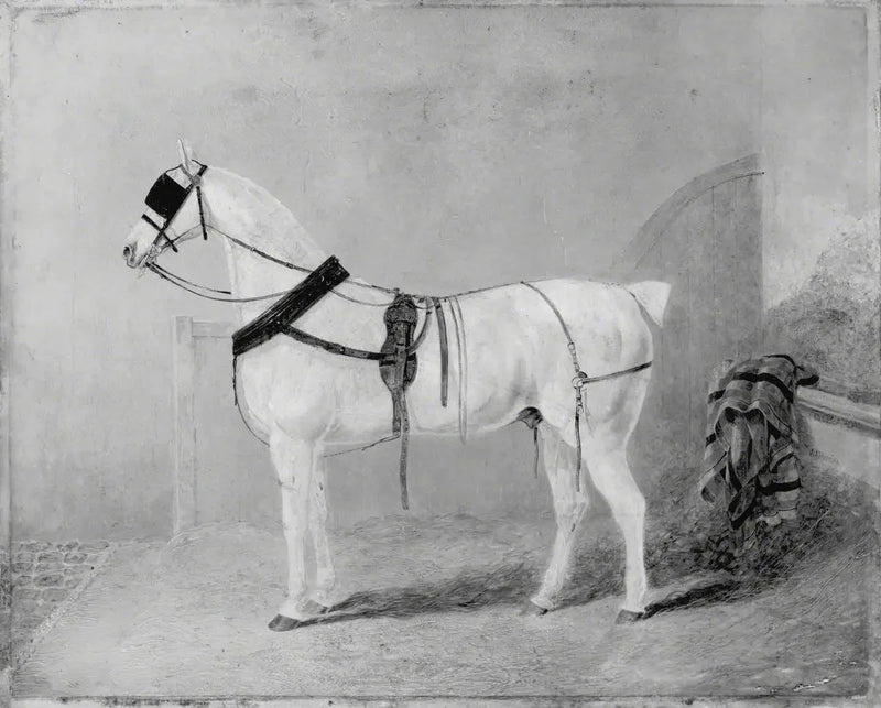 Carruaje de caballos en un establo - John Frederick Herring, Sr.