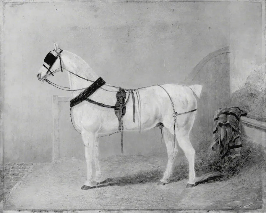 Carruaje de caballos en un establo - John Frederick Herring, Sr.