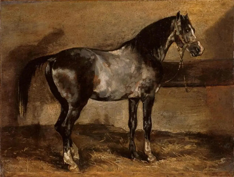 Caballo gris en el comedero - Théodore Géricault