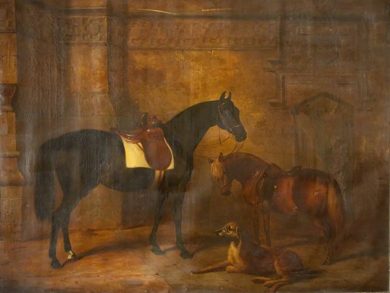 Caballo, poni y ciervo- galgo - Edwin Henry Landseer