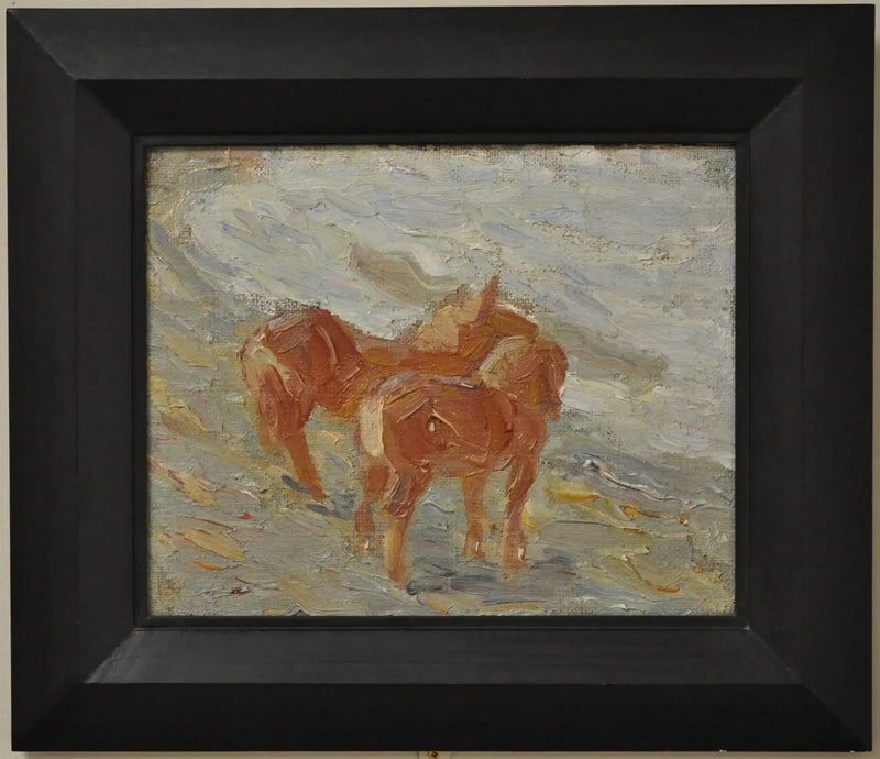 Caballos al borde del mar - Franz Marc