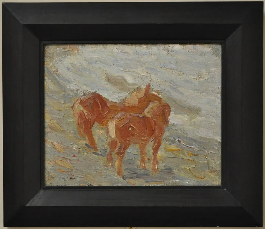 Caballos al borde del mar - Franz Marc