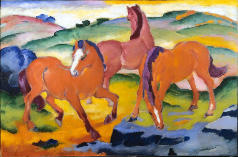 Caballos en pastoreo IV - Franz Marc