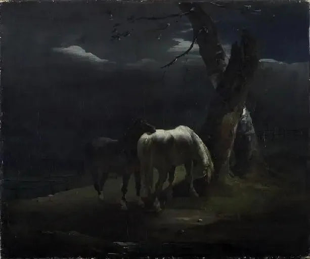 Caballos en el pasto - Théodore Géricault