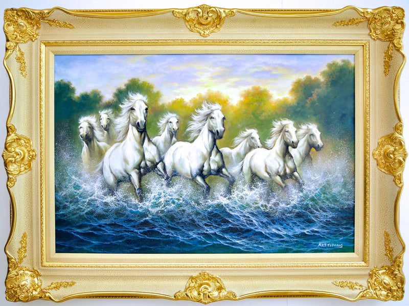 Caballos Blancos y Ríos  | 90 x 60 centímetros