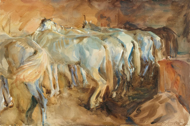 Caballos de autobús en Jerusalén - John Singer Sargent