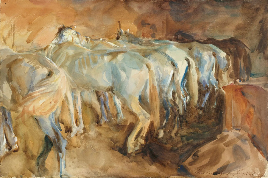 Caballos de autobús en Jerusalén - John Singer Sargent