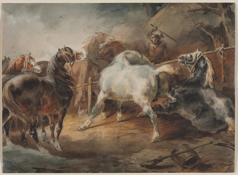 Caballos de combate - Théodore Géricault