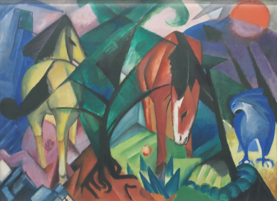 Caballos y águila - Franz Marc