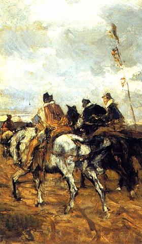 Caballos y caballeros - Giovanni Boldini