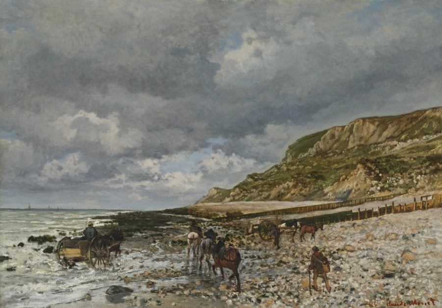 Caballos en la punta del Hève W40 - Claude Monet