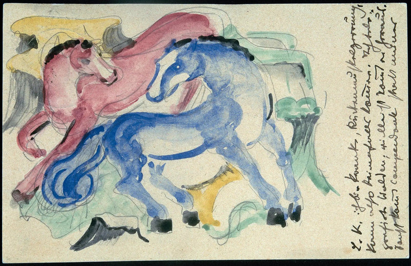 Caballos rojos y azules - Franz Marc