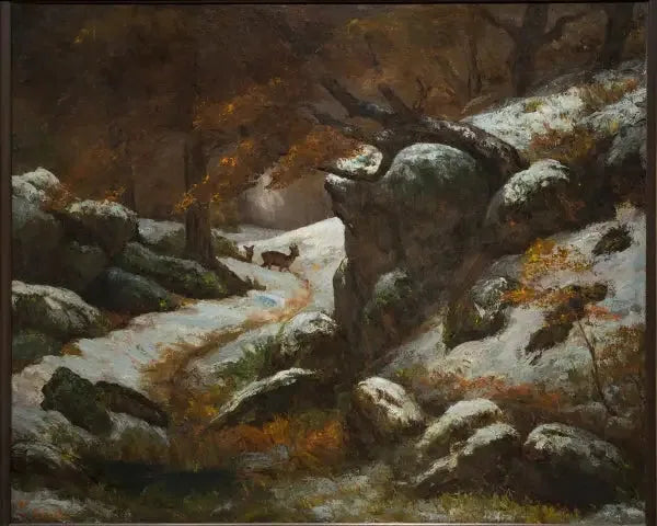 Corzo en la nieve - Gustave Courbet