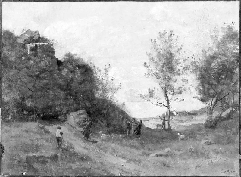 Chevrier en un paisaje - Jean-Baptiste Camille Corot