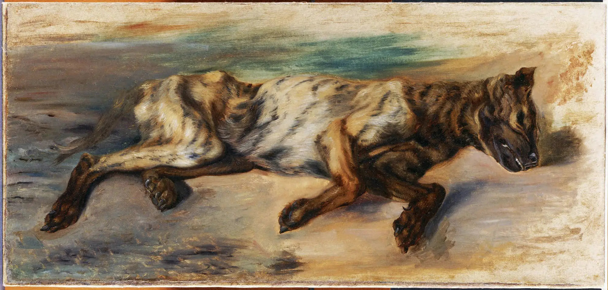 Chien mort - Eugène Delacroix image 2 tableau peint à l’huile sur toile