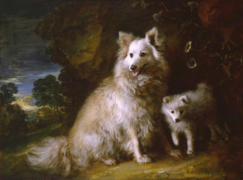 Perro y cachorro pomerania - Thomas Gainsborough