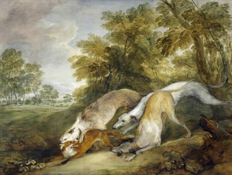 Perros cazando un zorro - Thomas Gainsborough