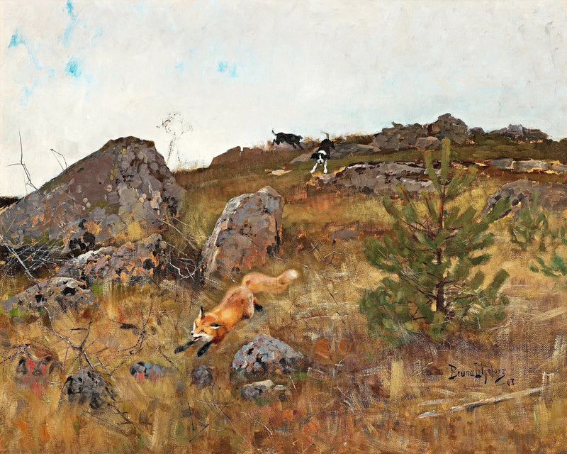 Perros de caza del zorro en otoño - Bruno Liljefors