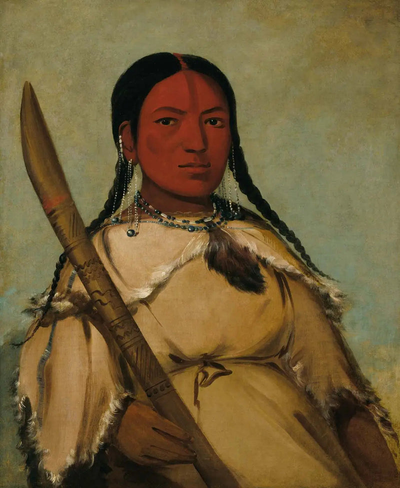 Chin-cha-pee, insecto de fuego que arrastra, mujer con cabeza de huevo de paloma - George Catlin