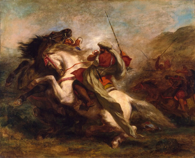 Choque de caballeros árabes - Eugène Delacroix